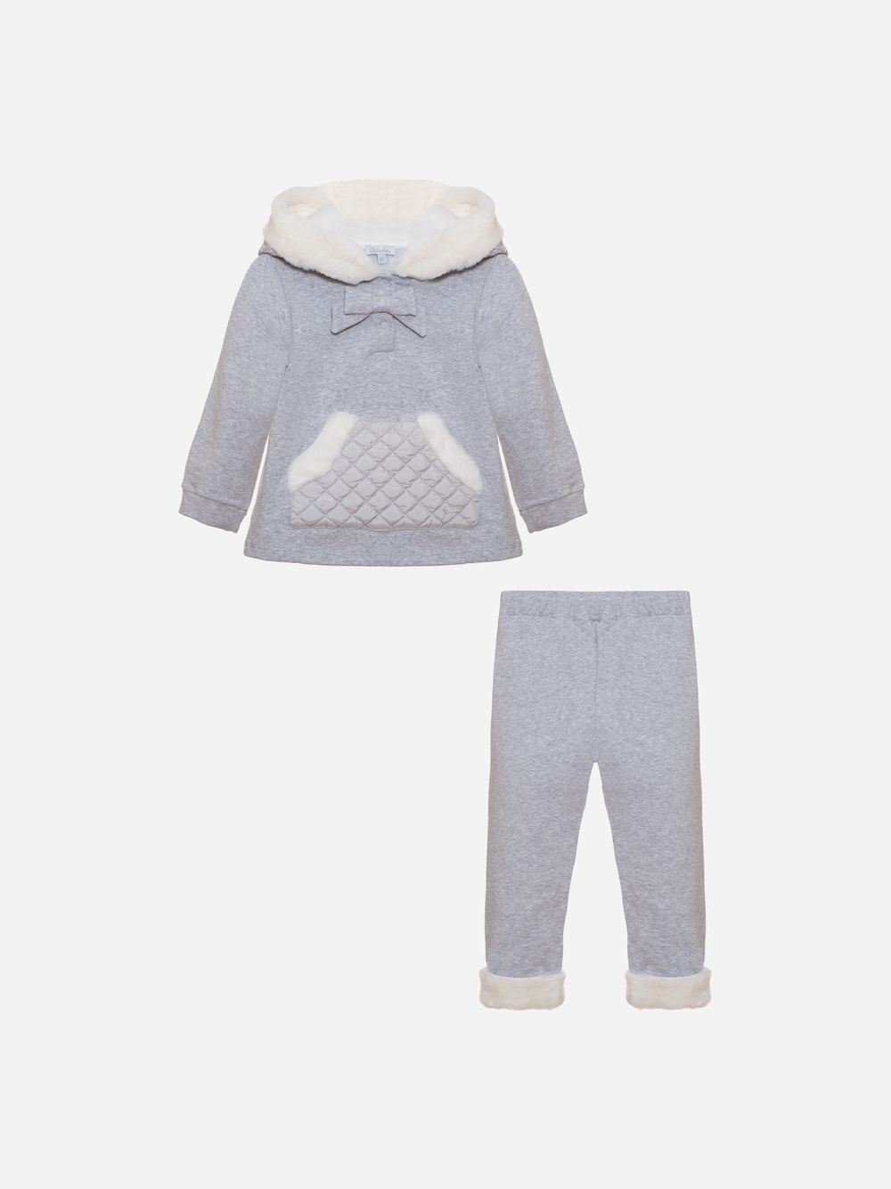 Grey cotton fleece set