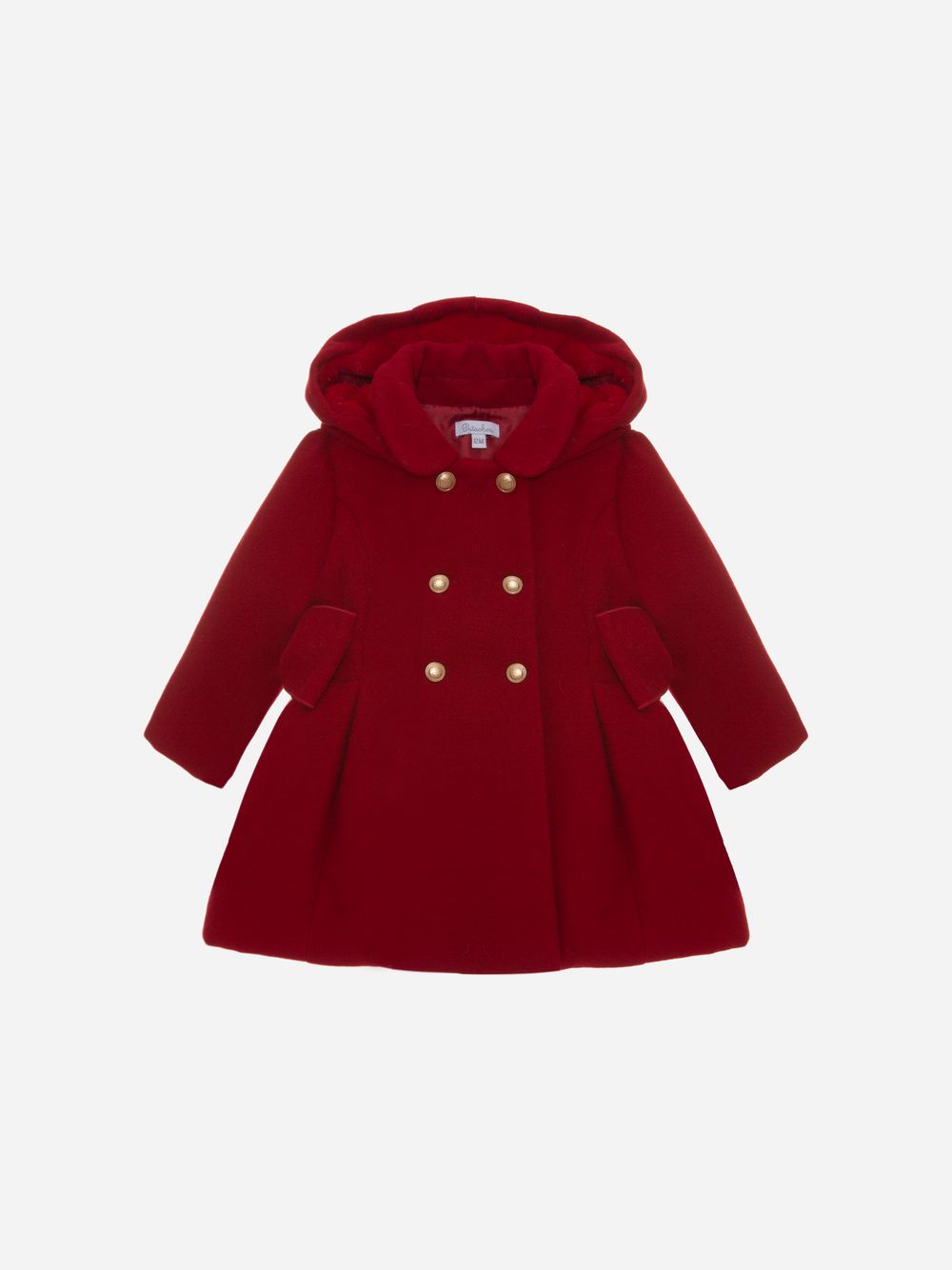 Red twill hooded coat