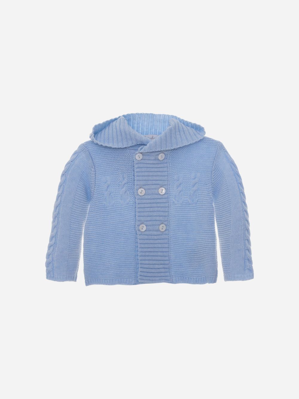 Blue Knit Coat
