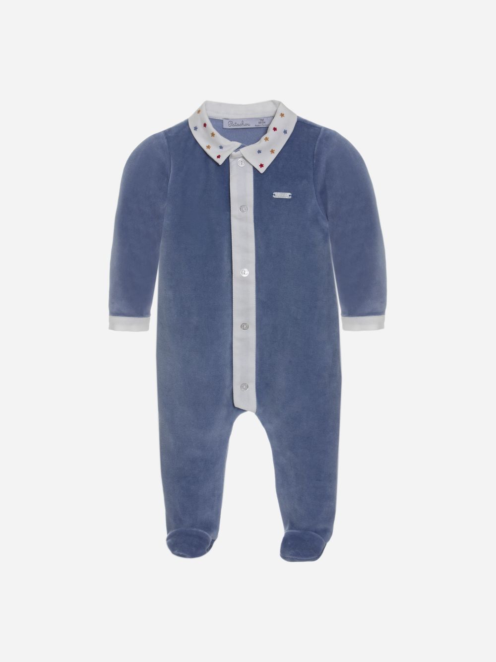Blue indigo velour babygrow