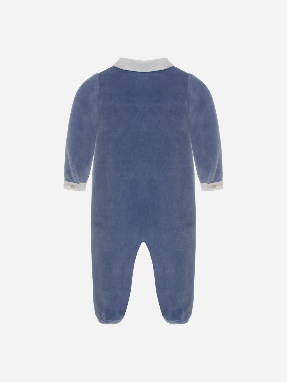 Blue indigo velour babygrow