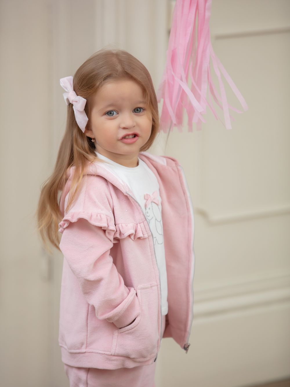 Pink Cotton Fleece Set