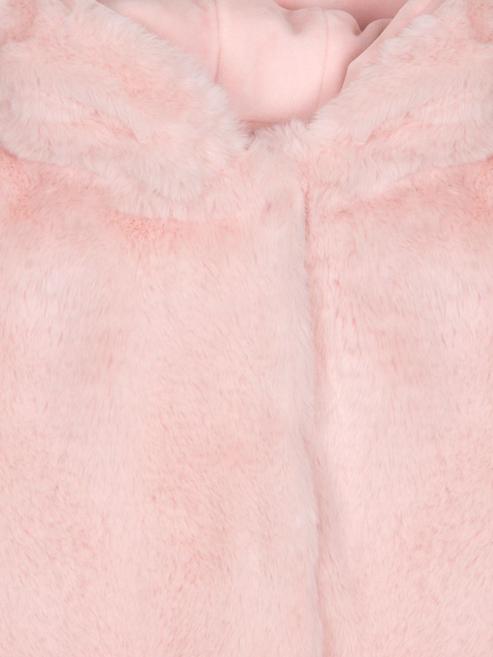 Pink faux fur hooded coat