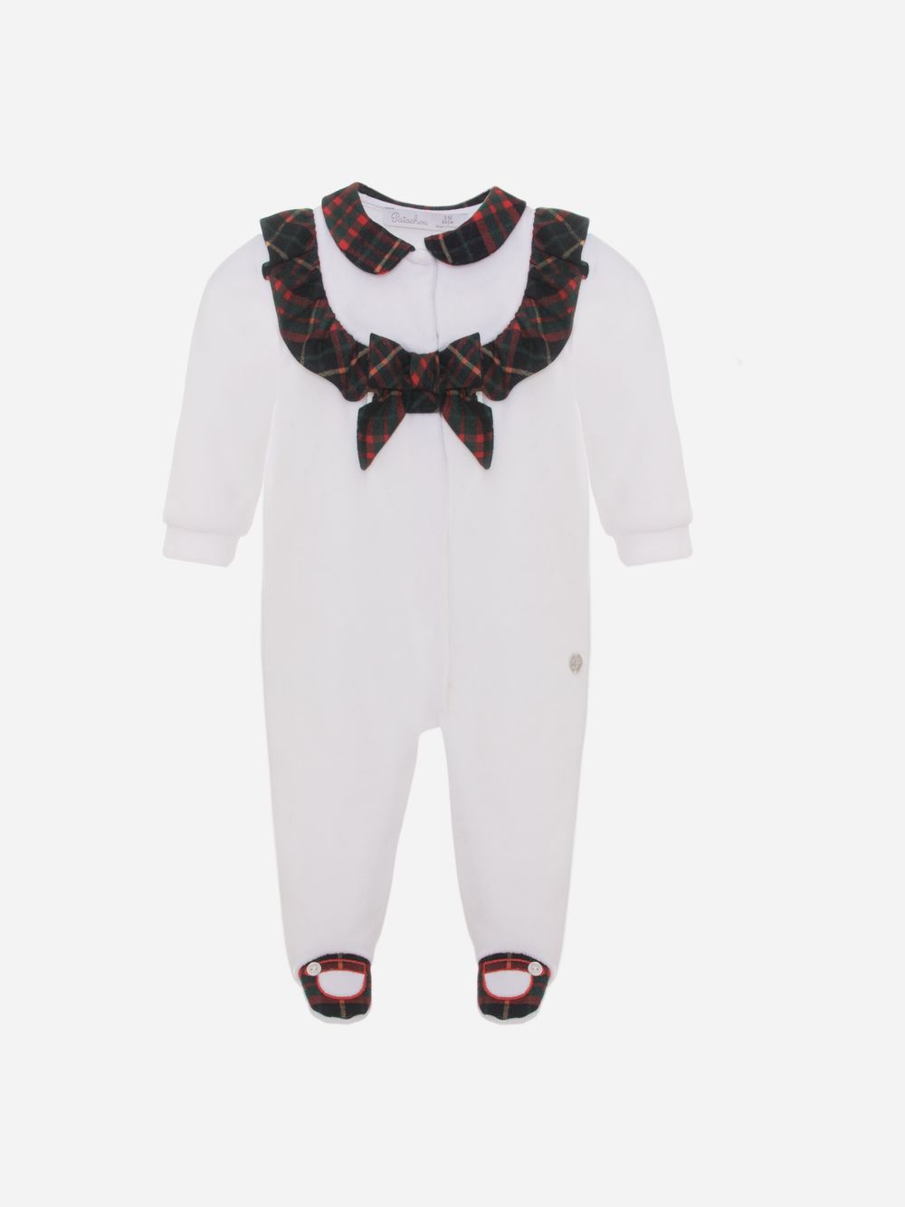 Tartan velour babygrow