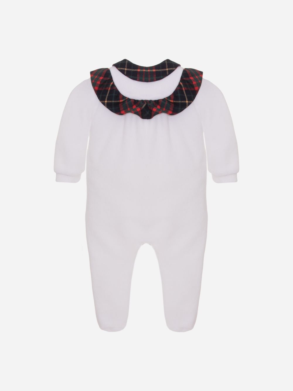 Tartan velour babygrow