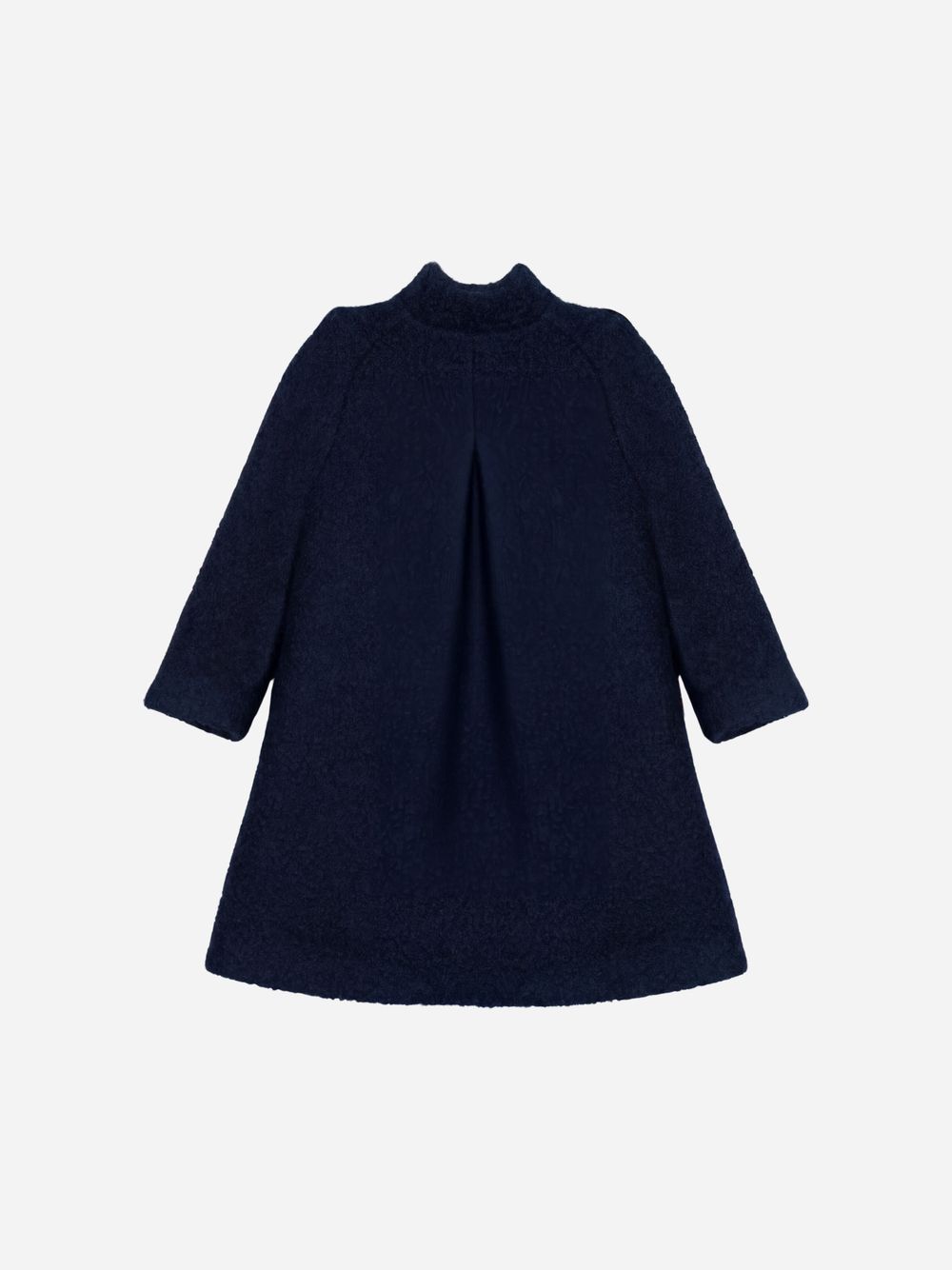 Navy Blue bouclé coat with bow
