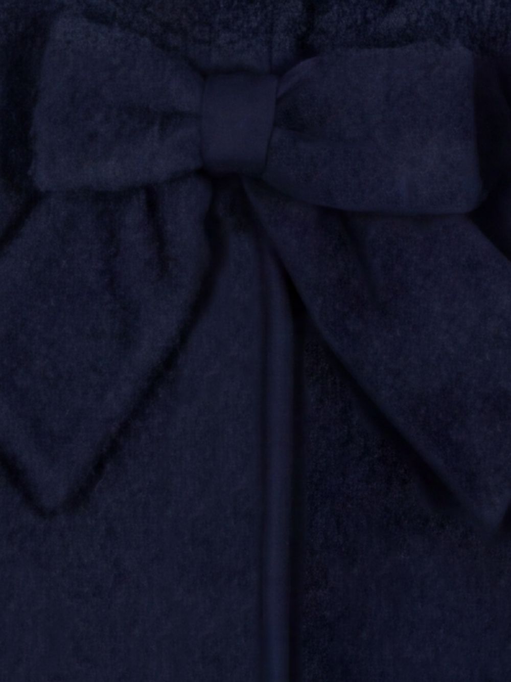 Navy Blue bouclé coat with bow