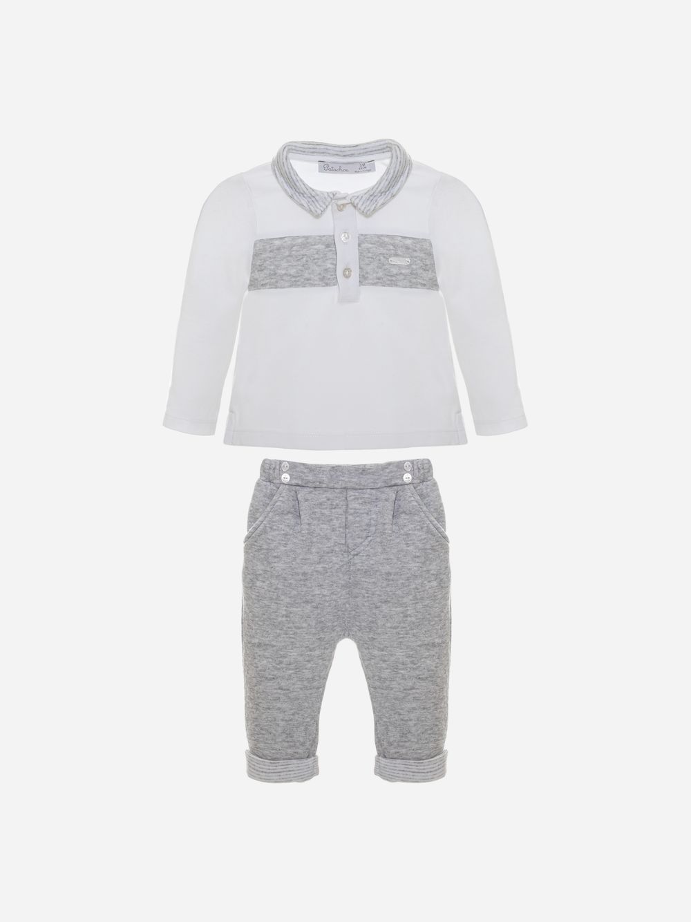 White and melange grey set