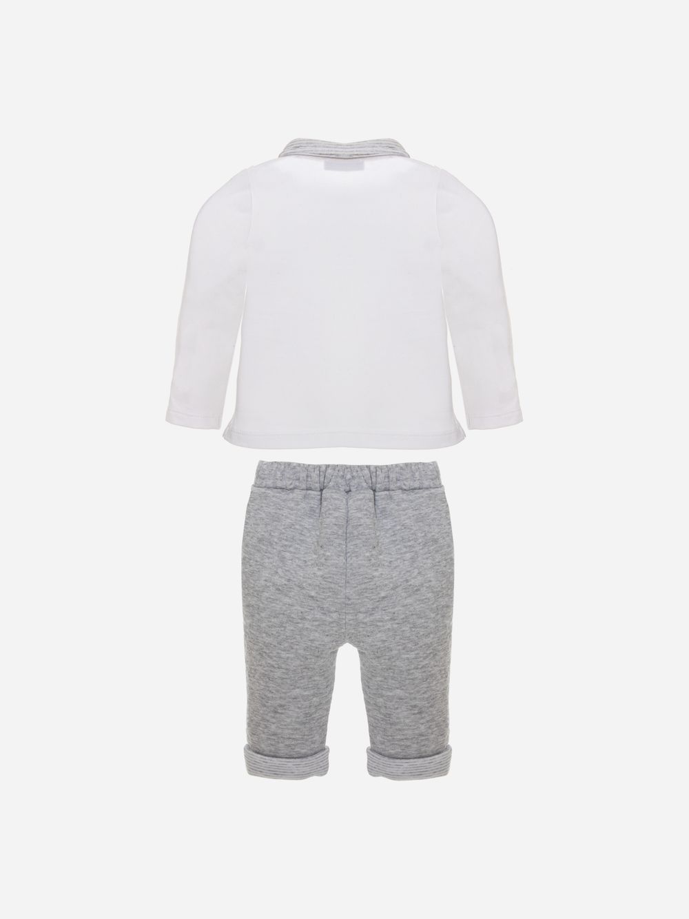 White and melange grey set