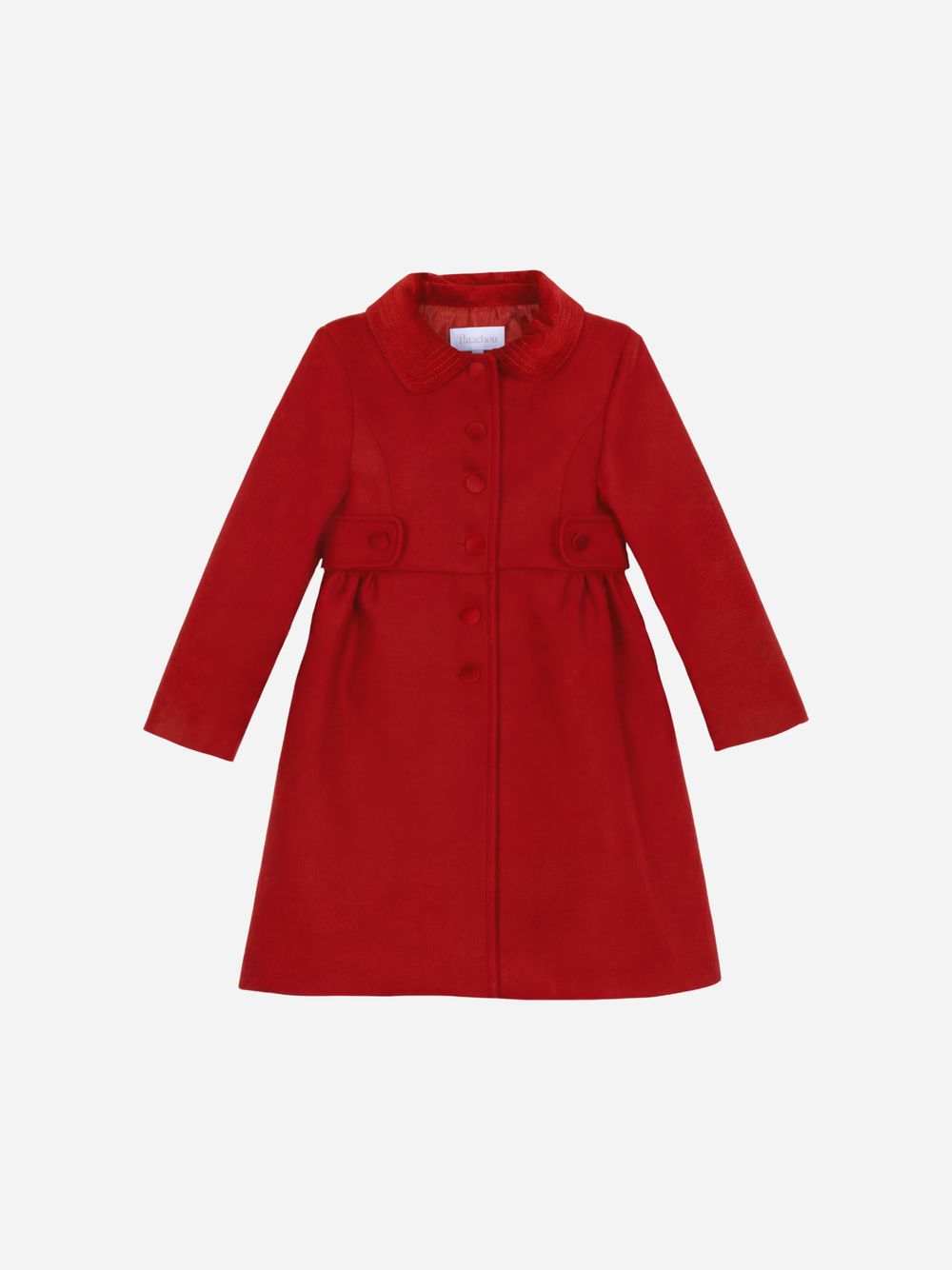 Red bouclé coat
