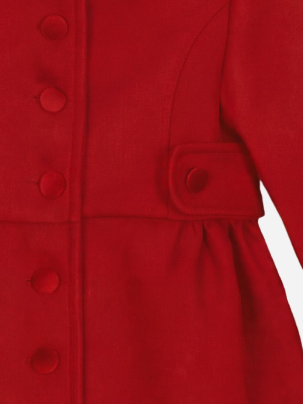 Red bouclé coat
