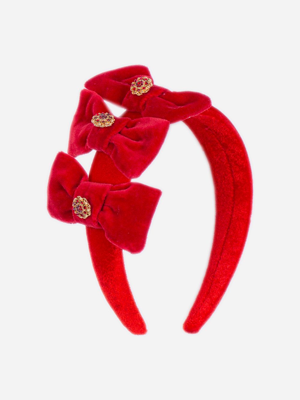 Red velvet bow headband