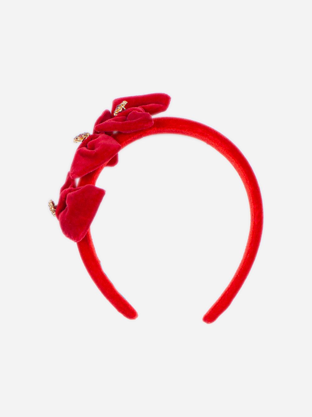 Red velvet bow headband