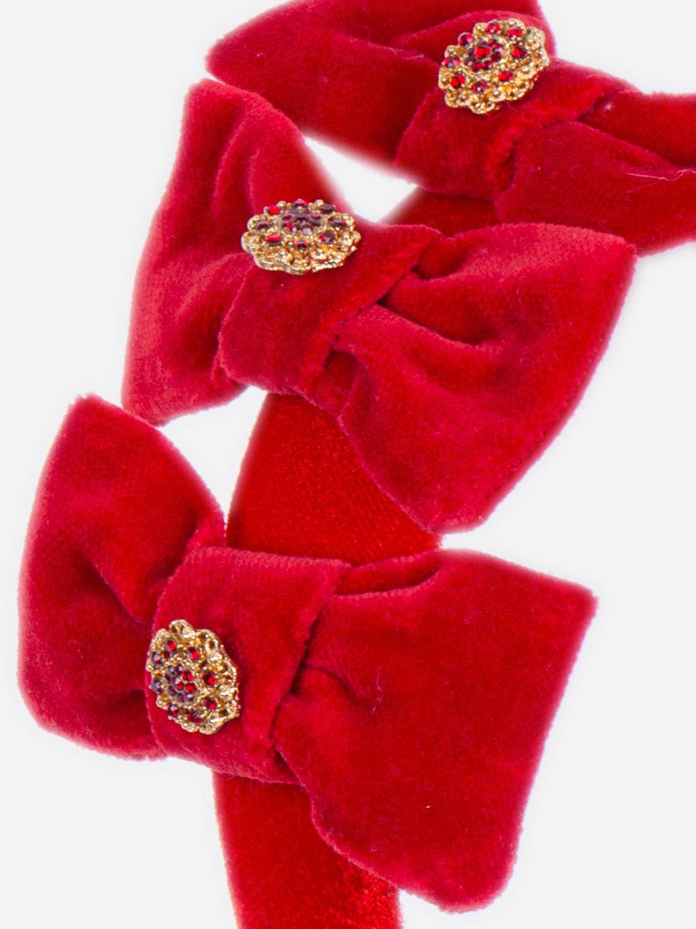 Red velvet bow headband
