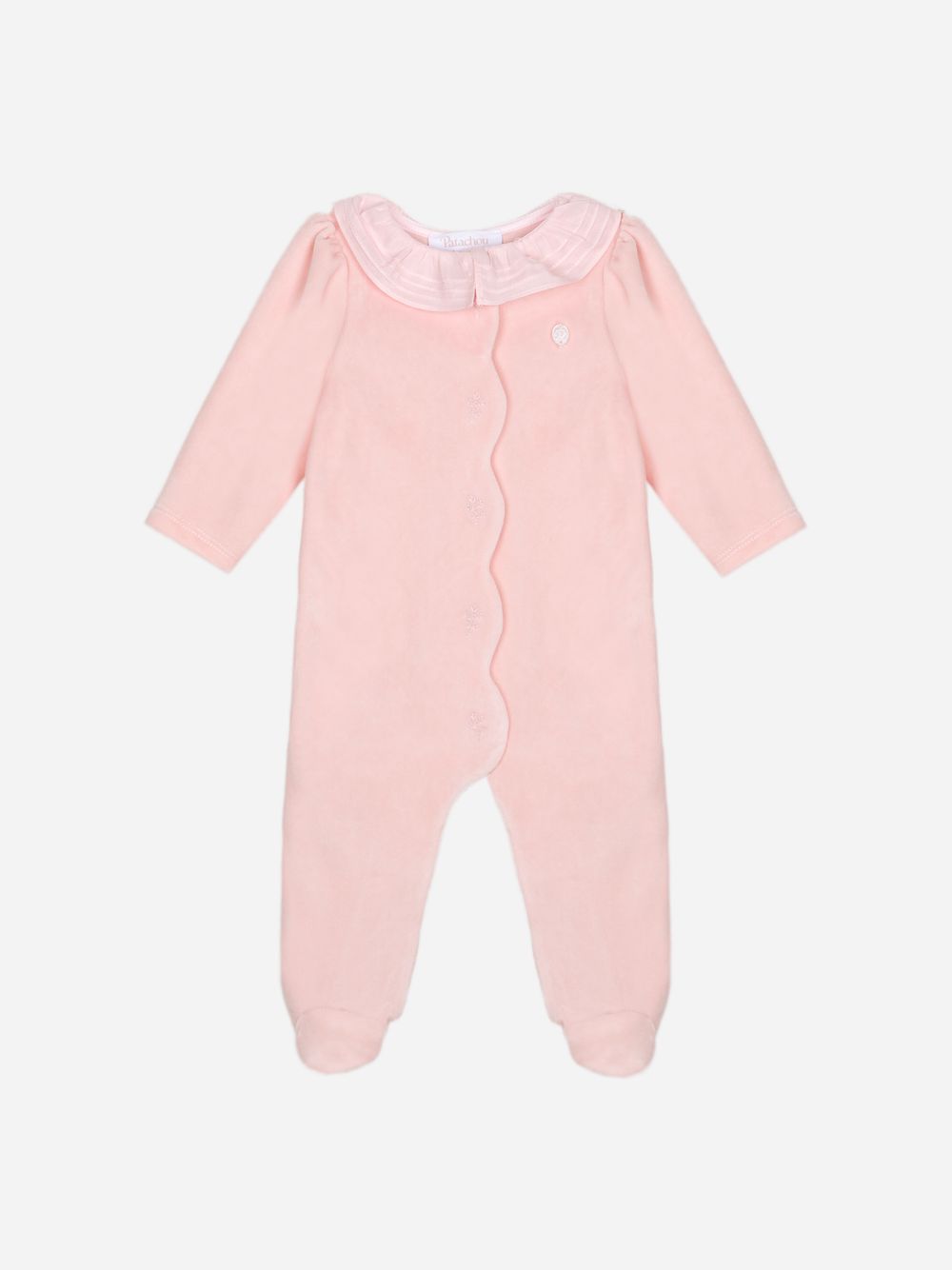 Pink velour babygrow 