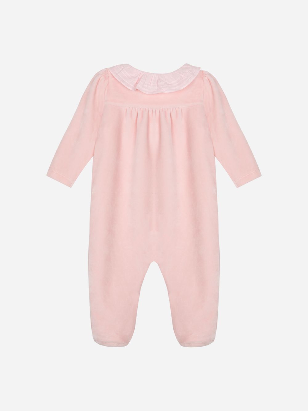 Pink velour babygrow 