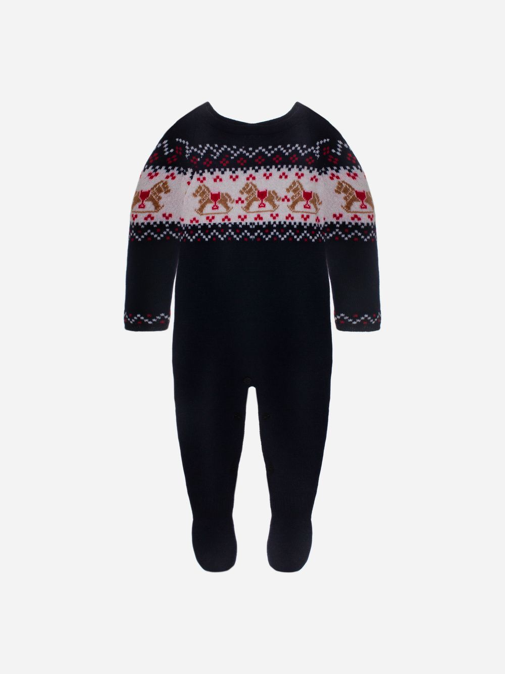Navy Blue knit babygrow