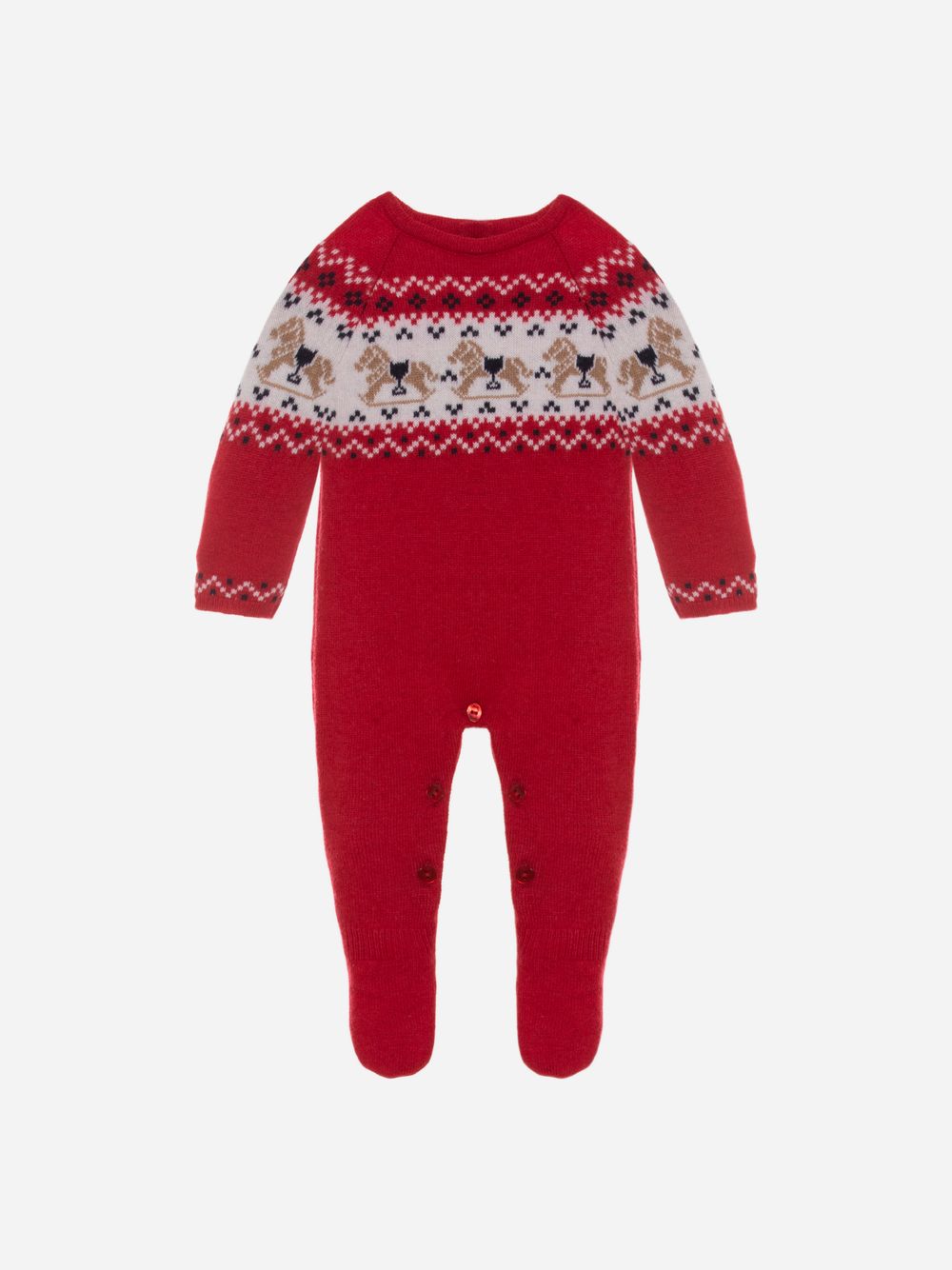 Red knit babygrow