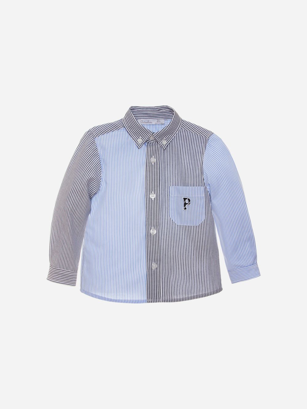 Marine and light blue striped shirt