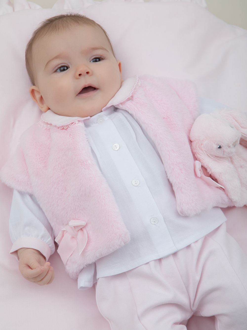 Pink fur vest