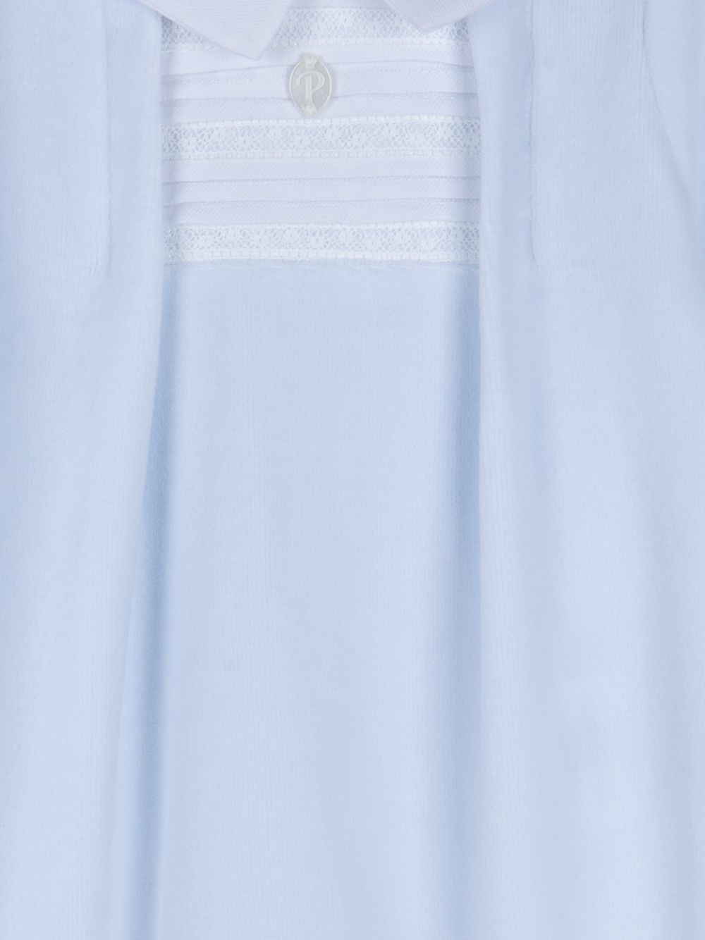 Light Blue velour collared babygrow
