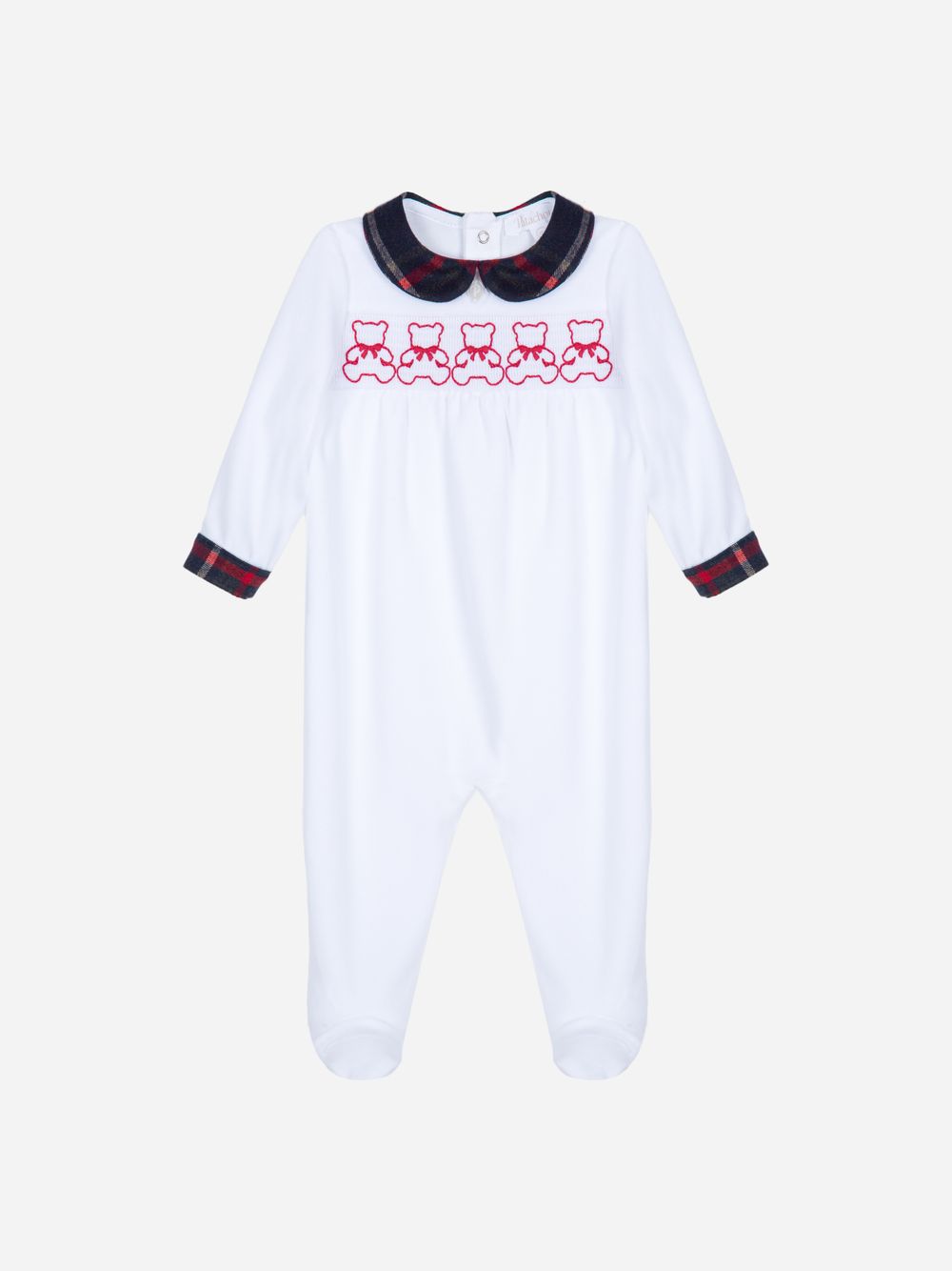 Bear and tartan babygrow