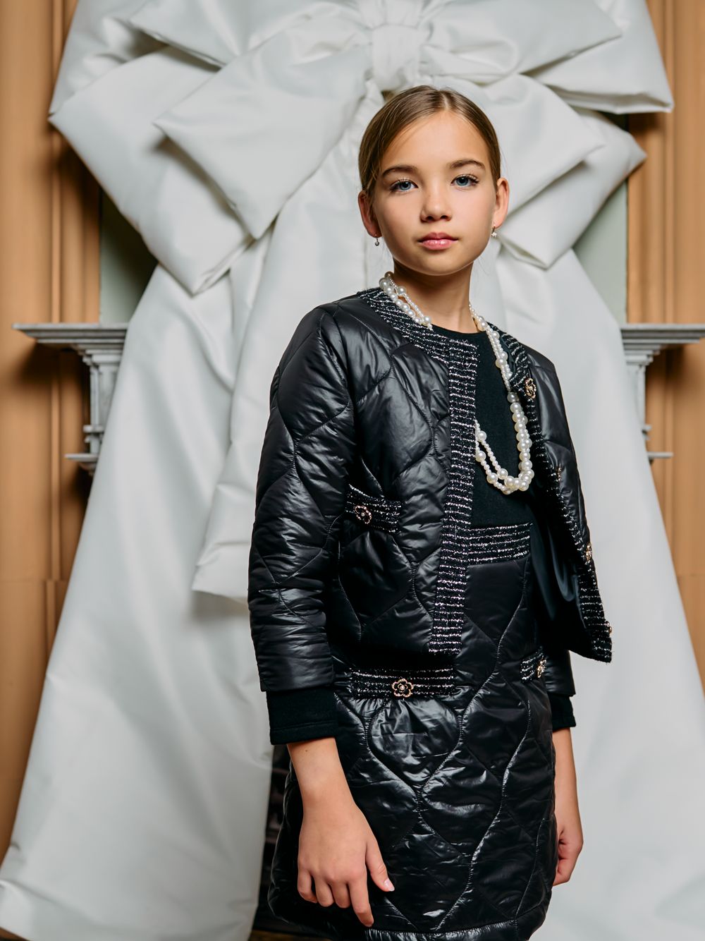 Black microfiber coat