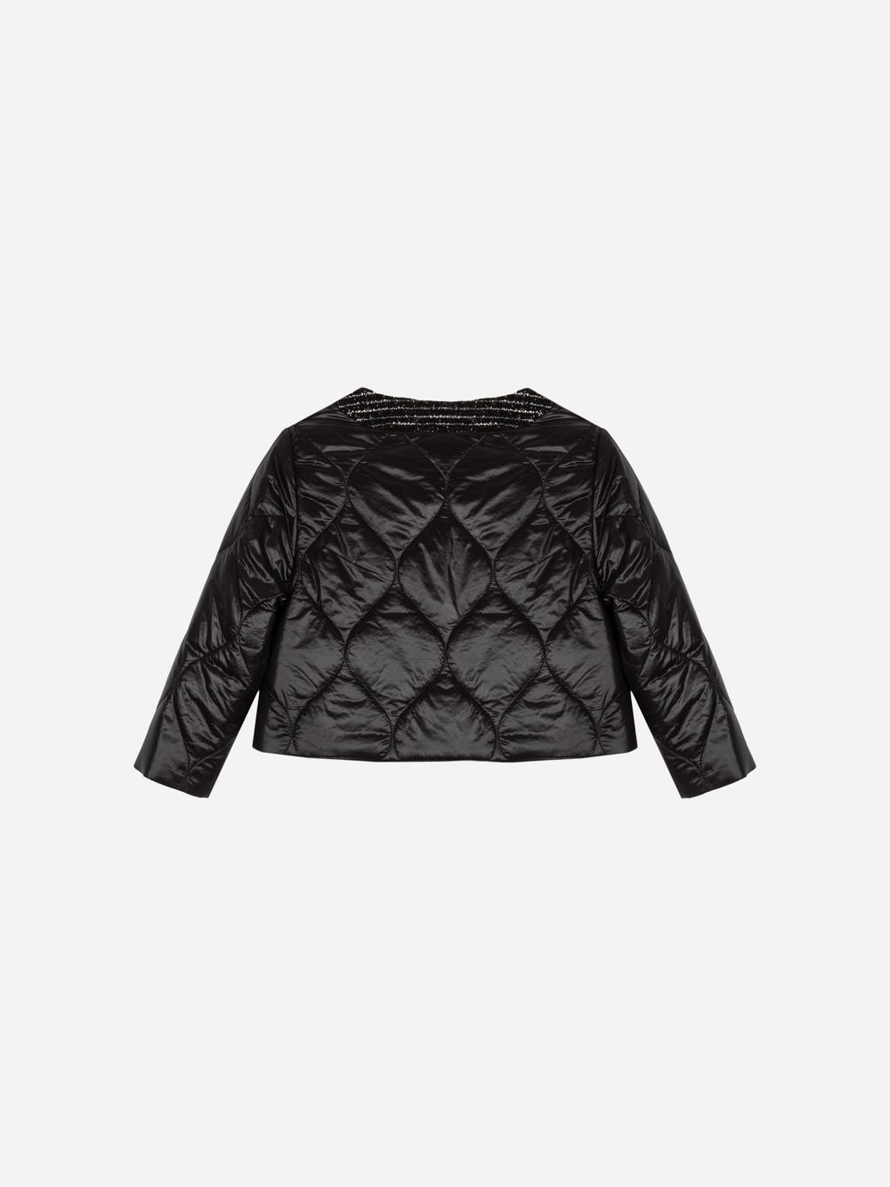Black microfiber coat