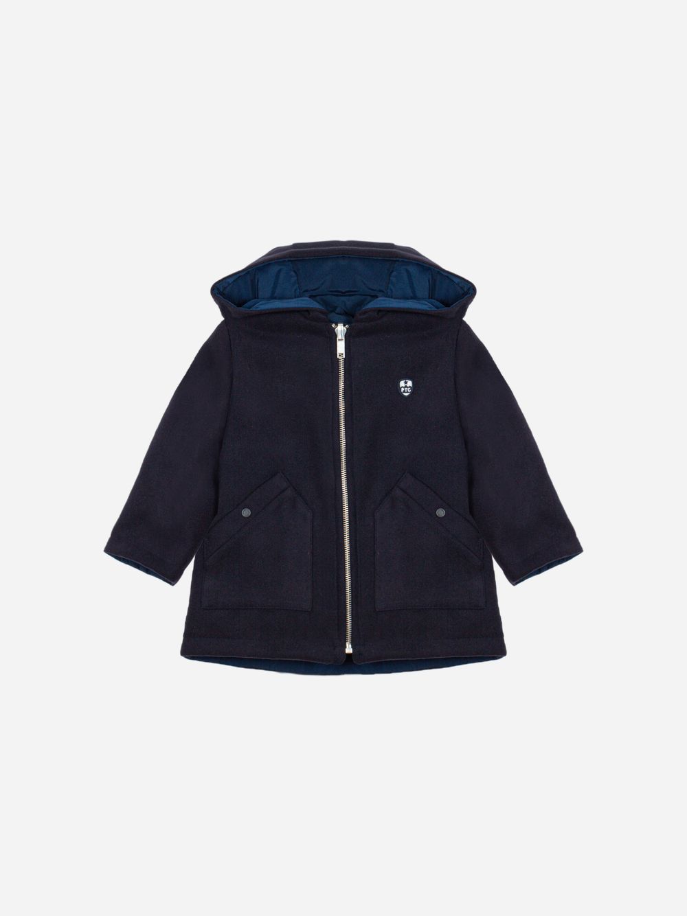 Navy Blue reversible microfiber coat