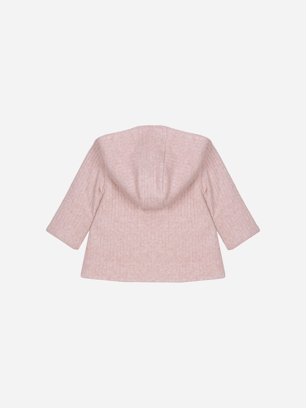 Pink knit coat with hood