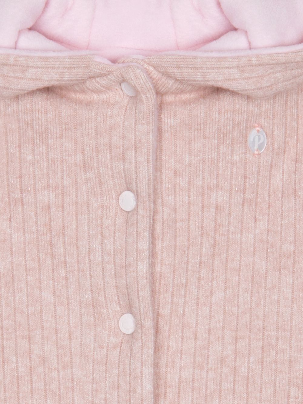 Pink knit coat with hood