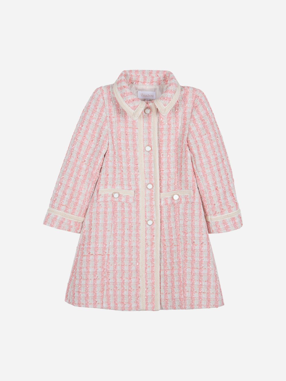 Pale pink tweed coat