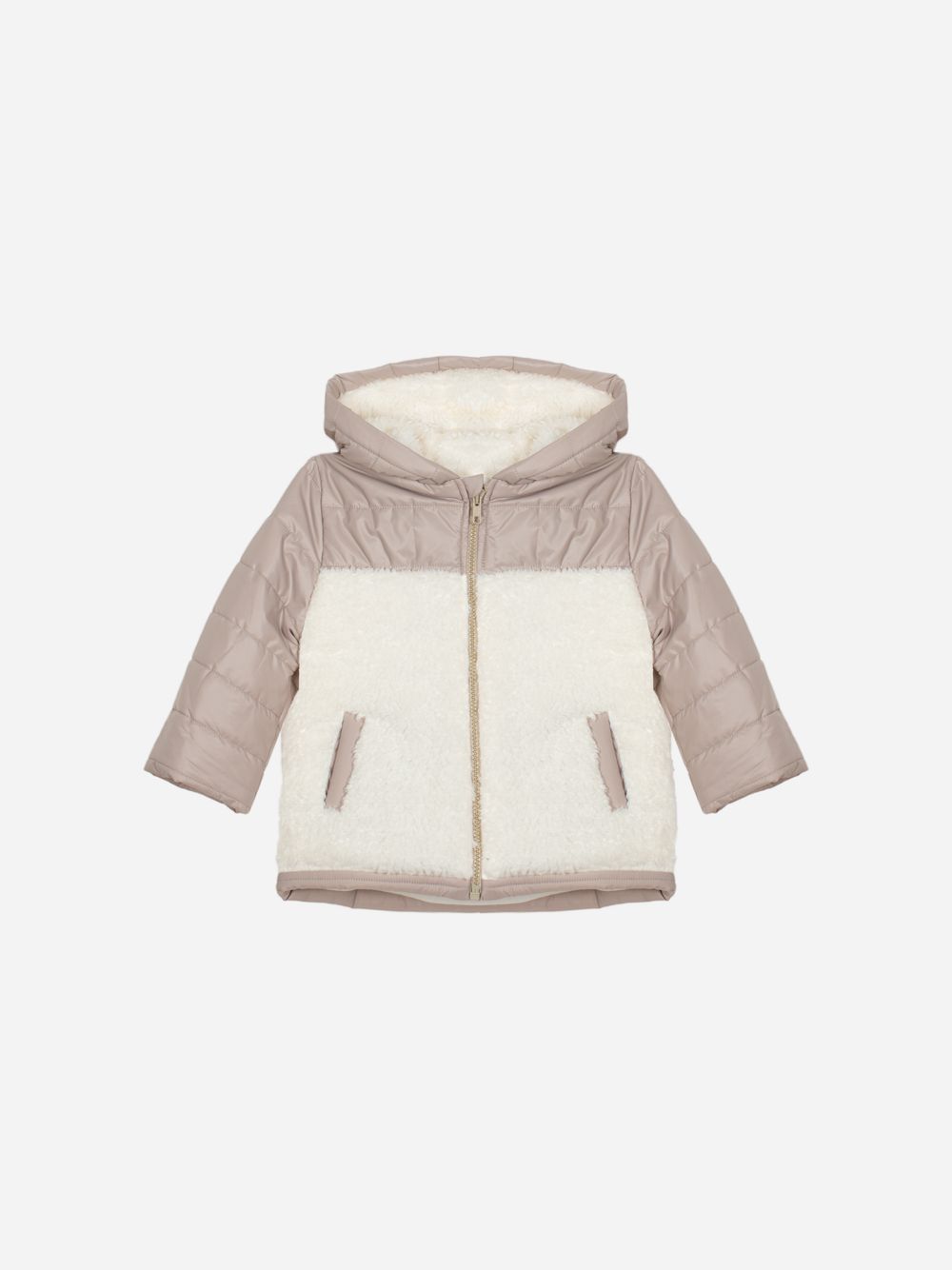 Microfiber and fur jacket