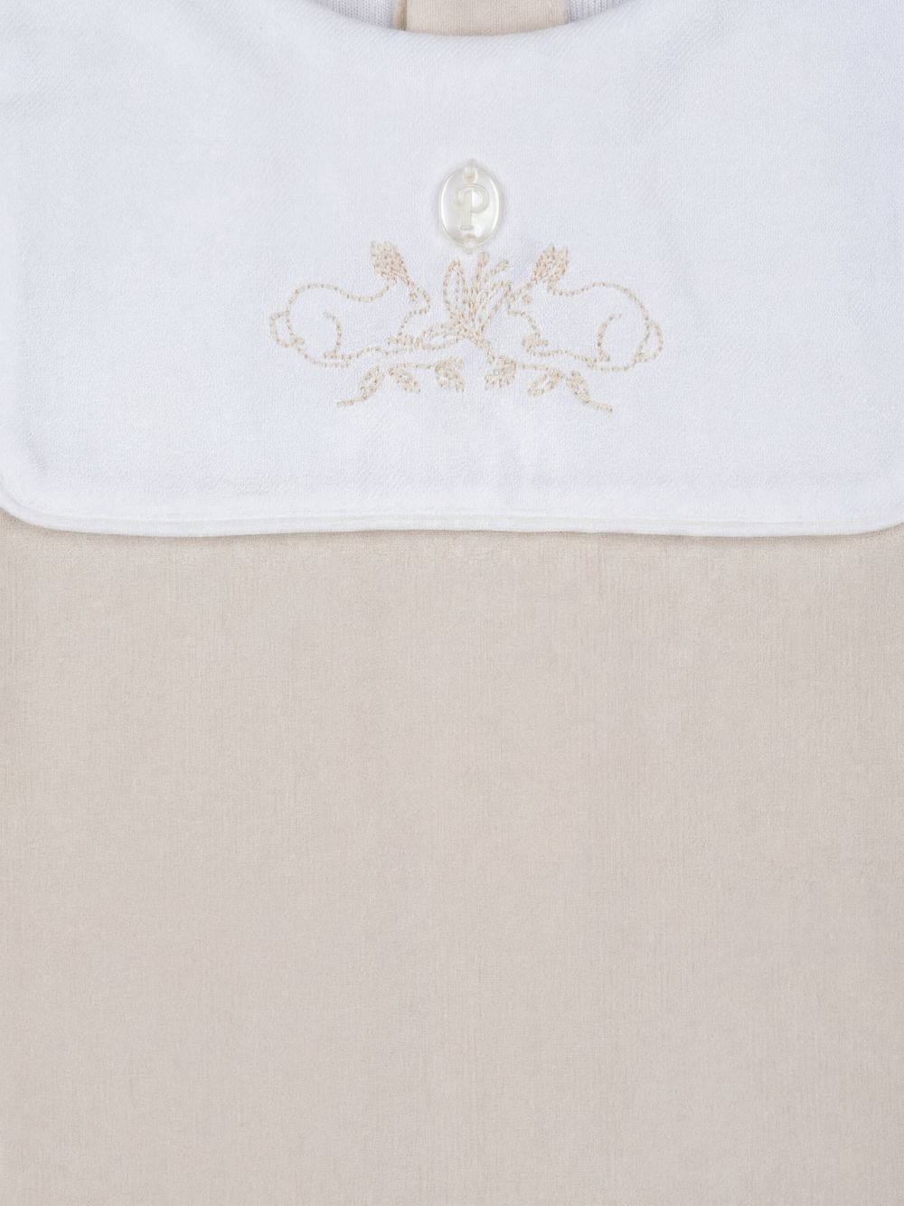 Beige set with embroidered bib