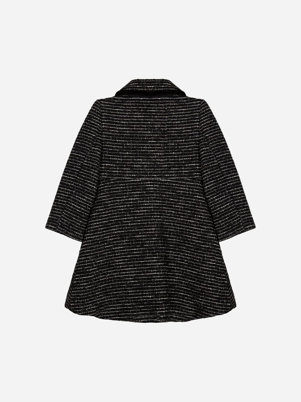Long black tweed coat