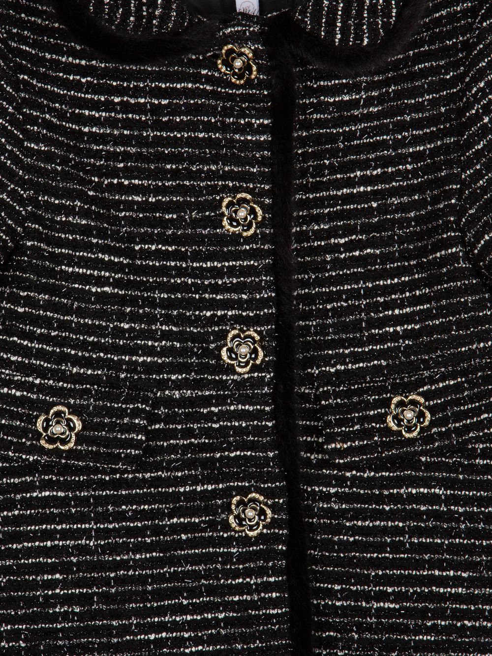 Long black tweed coat