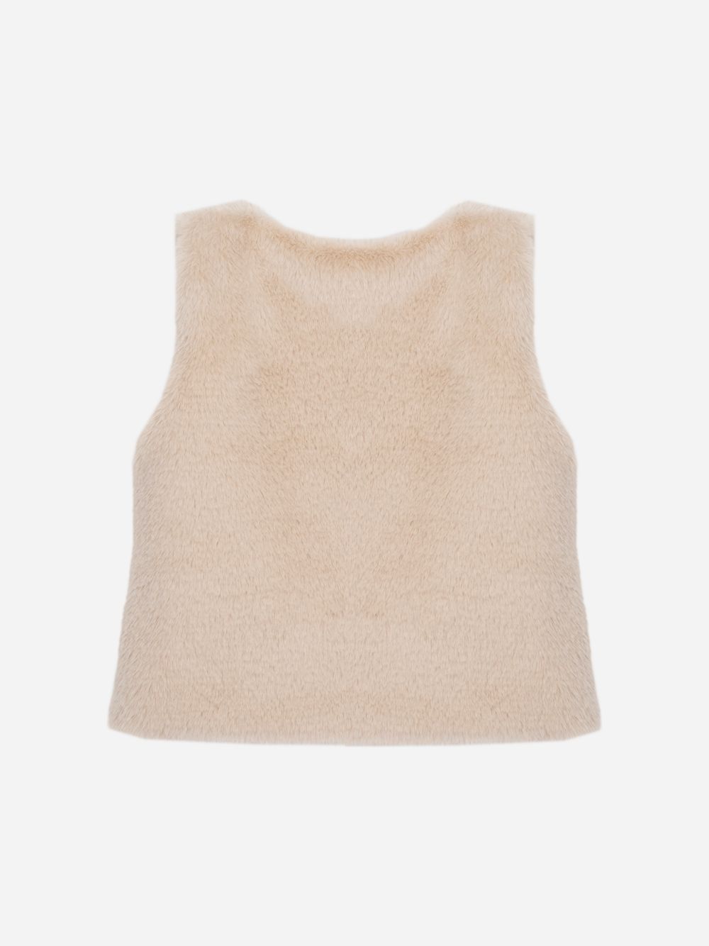 Beige synthetic fur vest