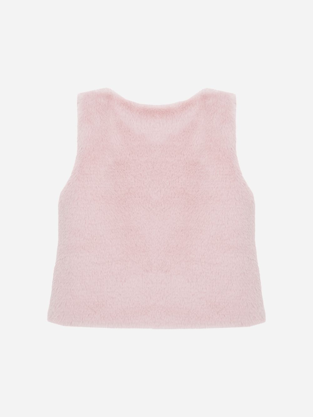 Pale pink synthetic fur vest