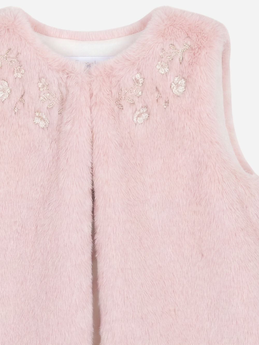 Pale pink synthetic fur vest