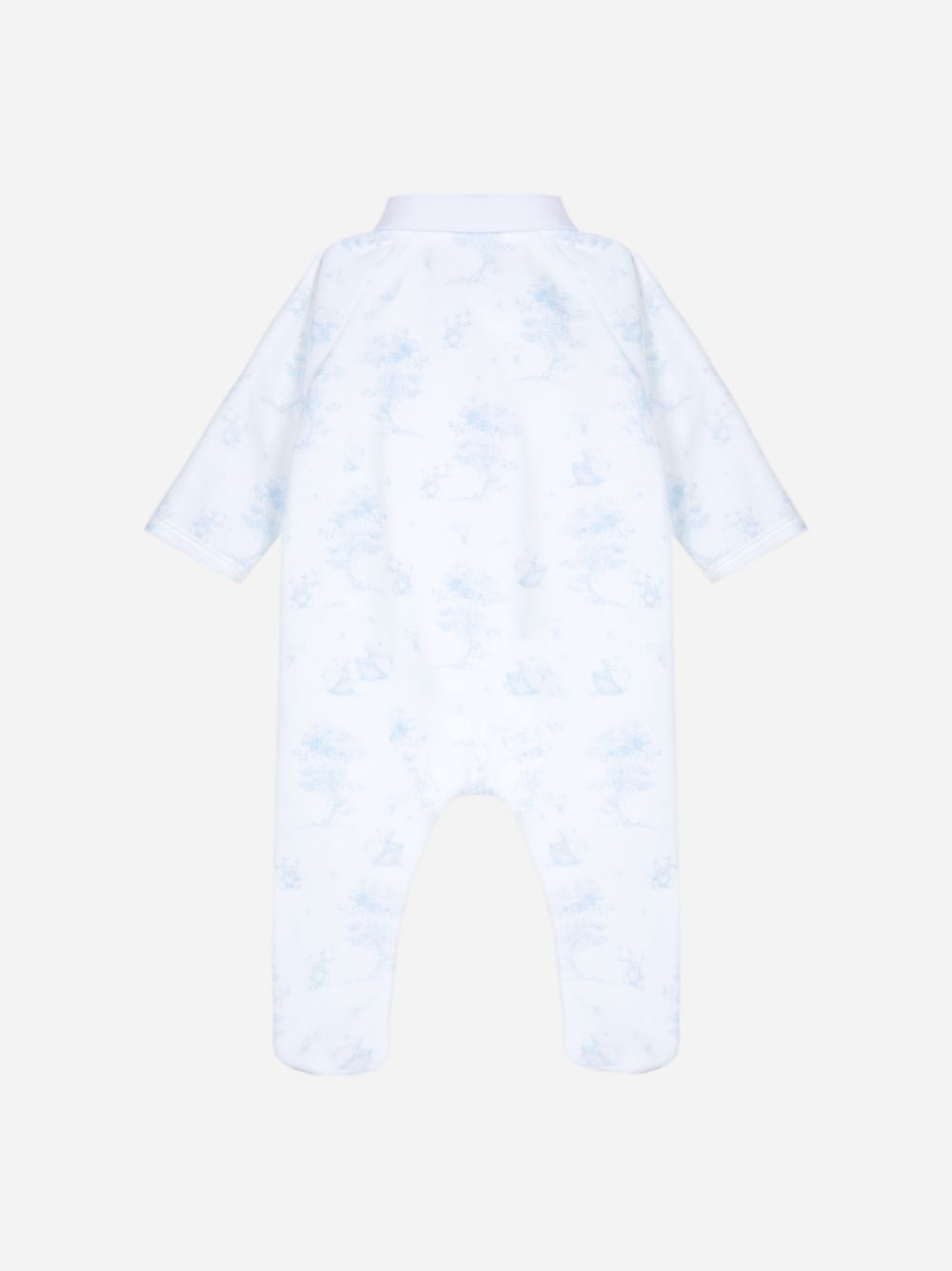 Printed light blue babygrow