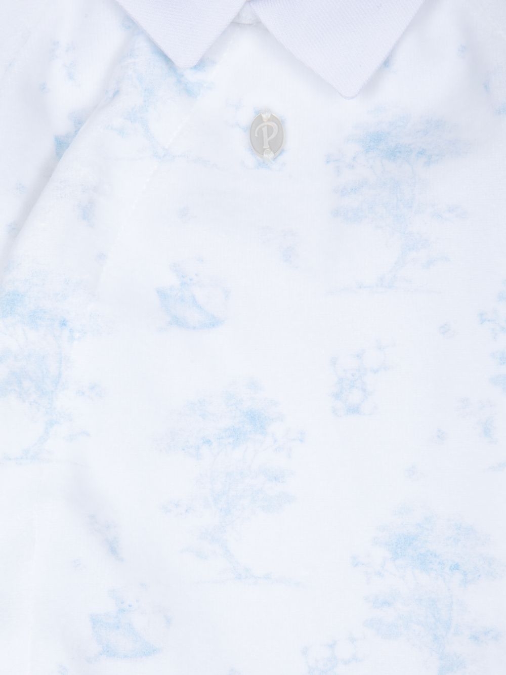 Printed light blue babygrow