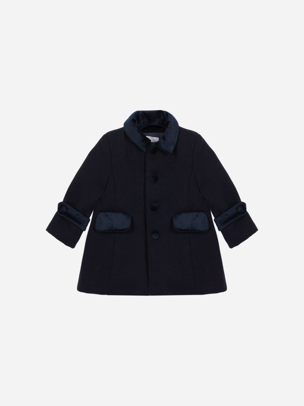 Navy Blue mouflon and velvet coat