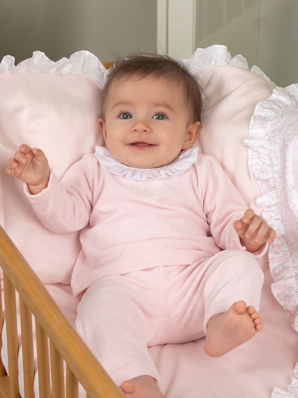 Jersey velour embroidered baby set