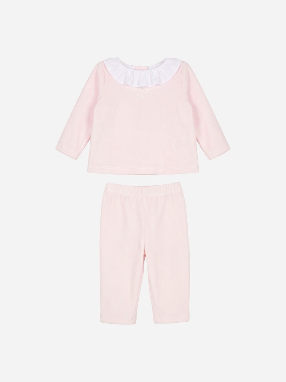 Jersey velour embroidered baby set