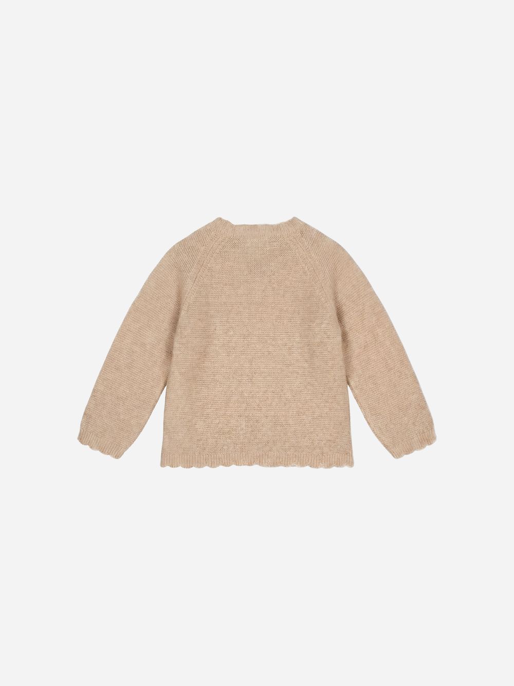 Pink knit cardigan with bear embroideries
