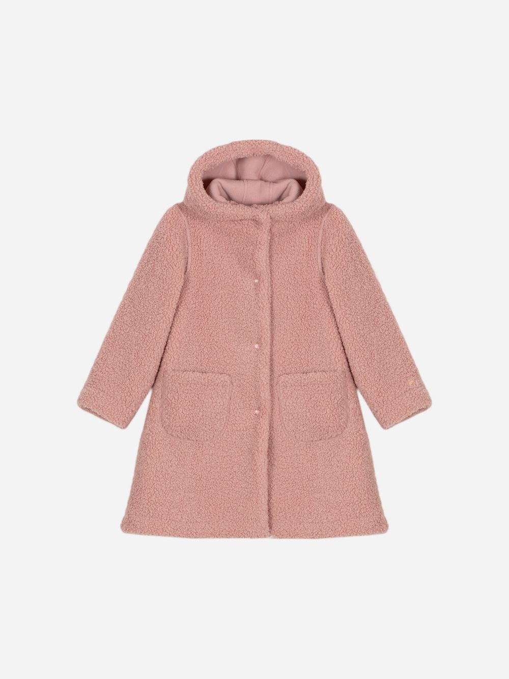 Pale pink bouclé coat