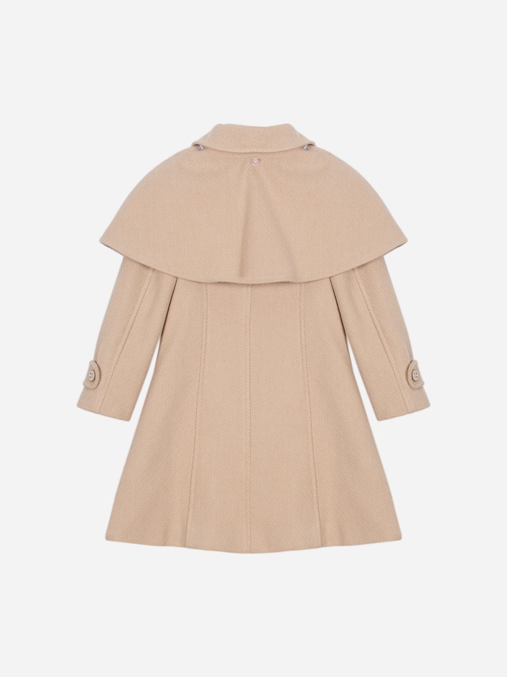 Beige mouflon and plaid coat