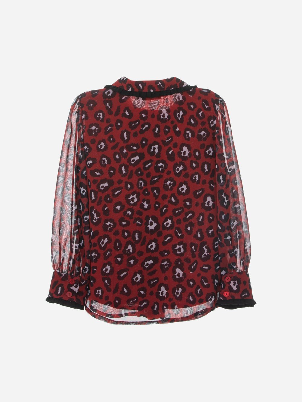 Red printed chiffon blouse