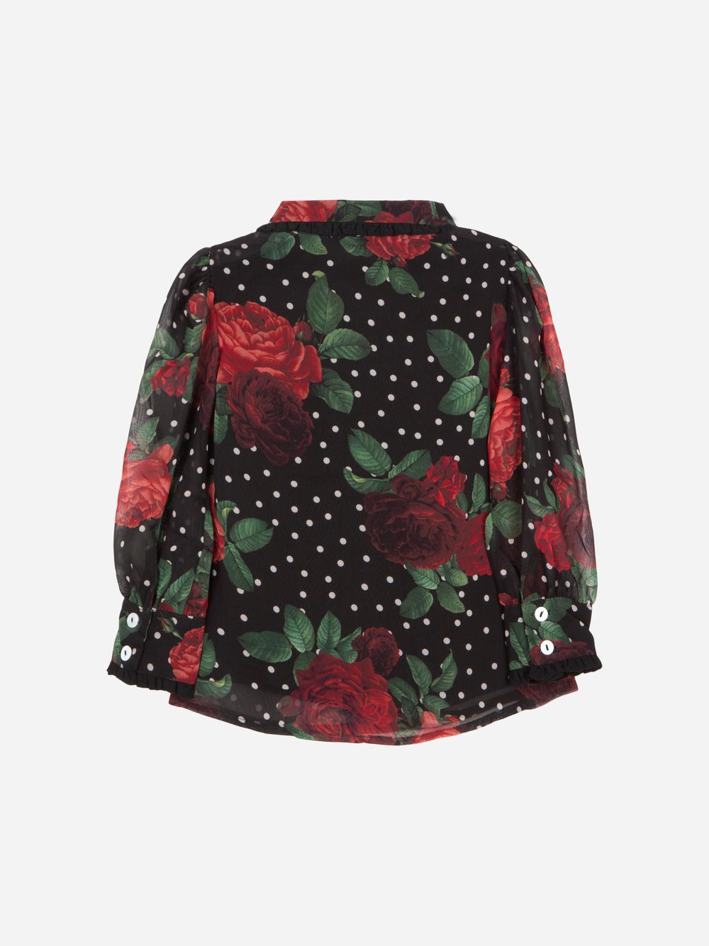 Black printed chiffon blouse