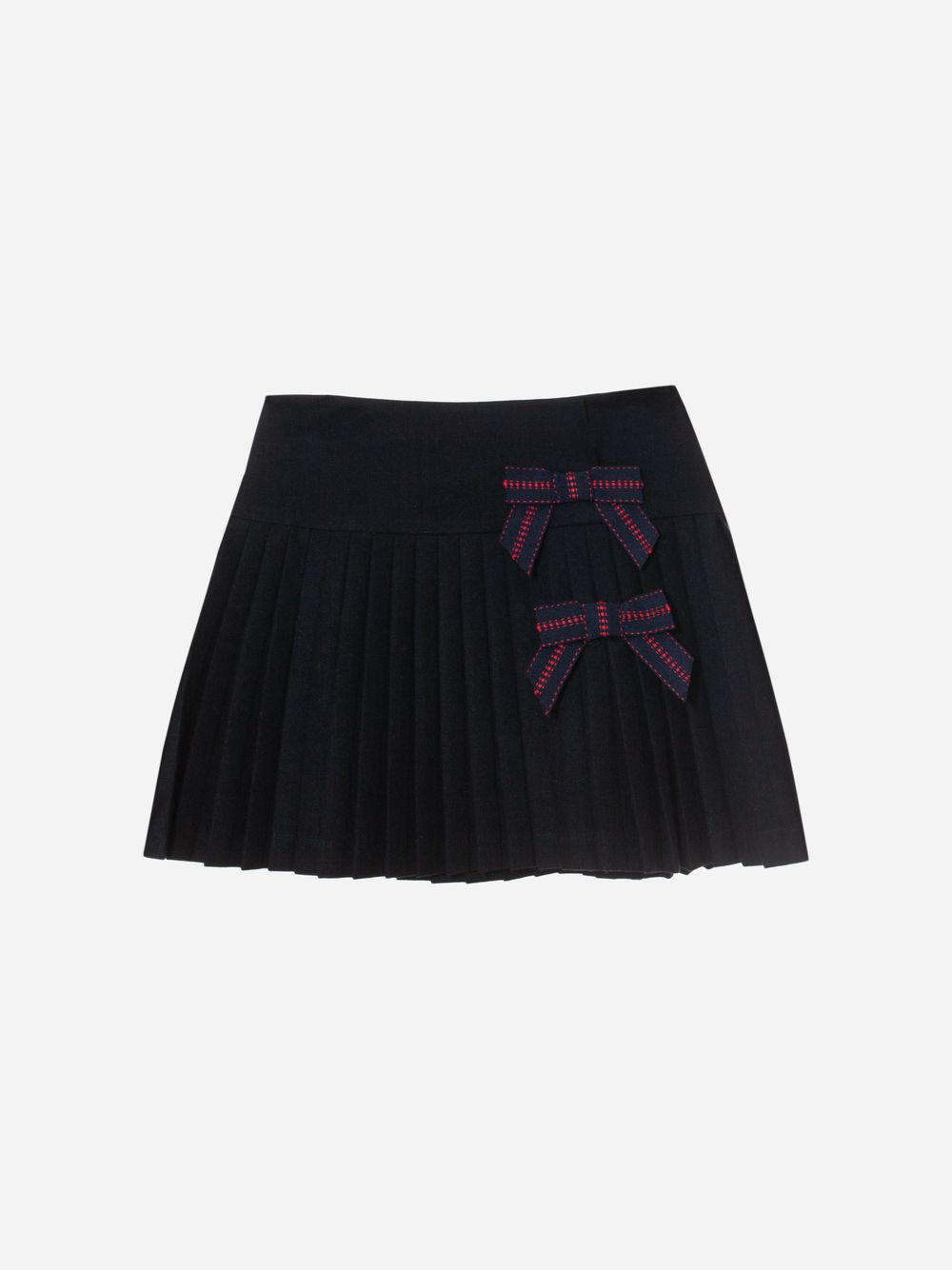Navy Blue pleated skirt with bows